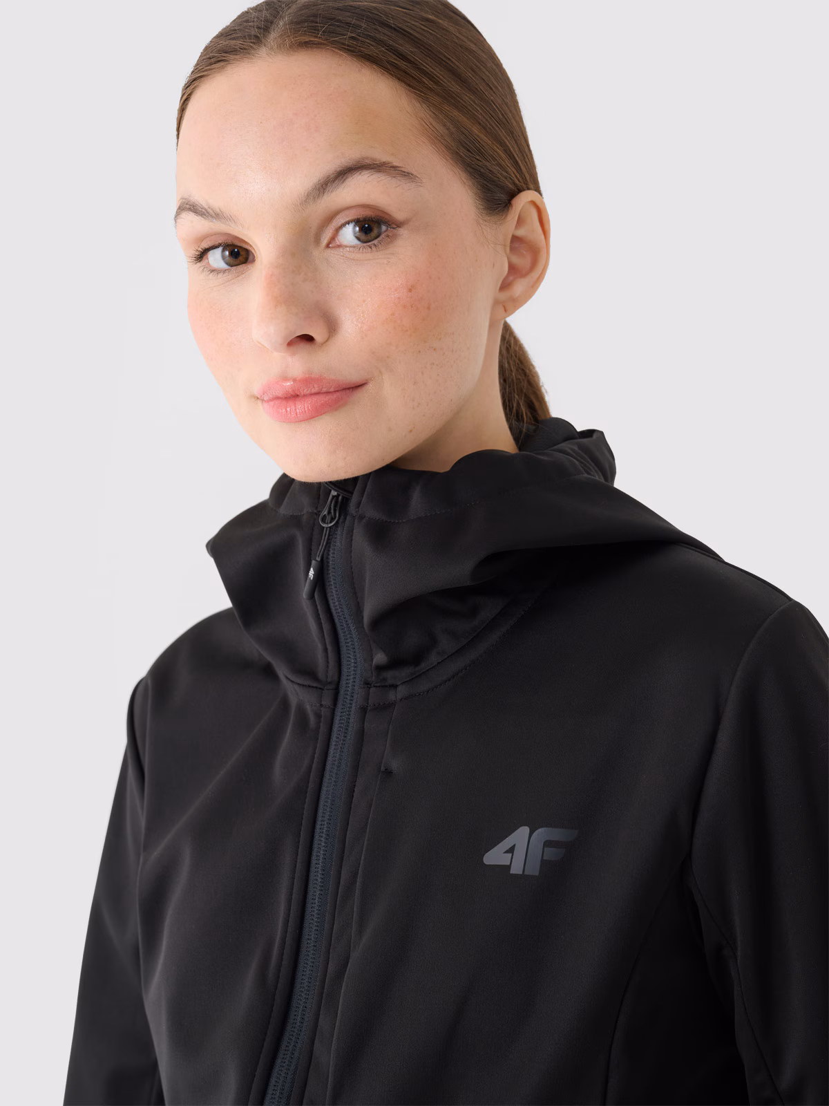 Kurtka softshell wiatroodporna membrana 8000 damska - czarna