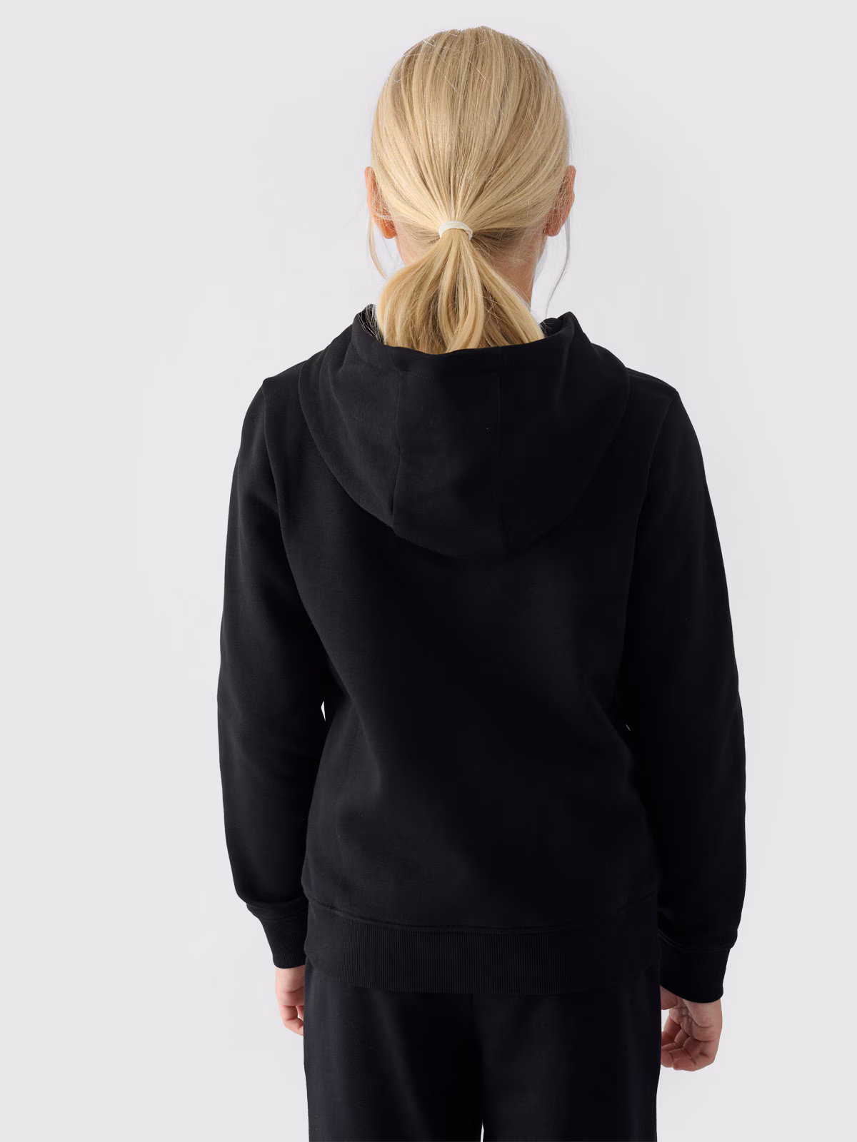 Bluza dresowa rozpinana z kapturem dziewczęca - pudrowy róż