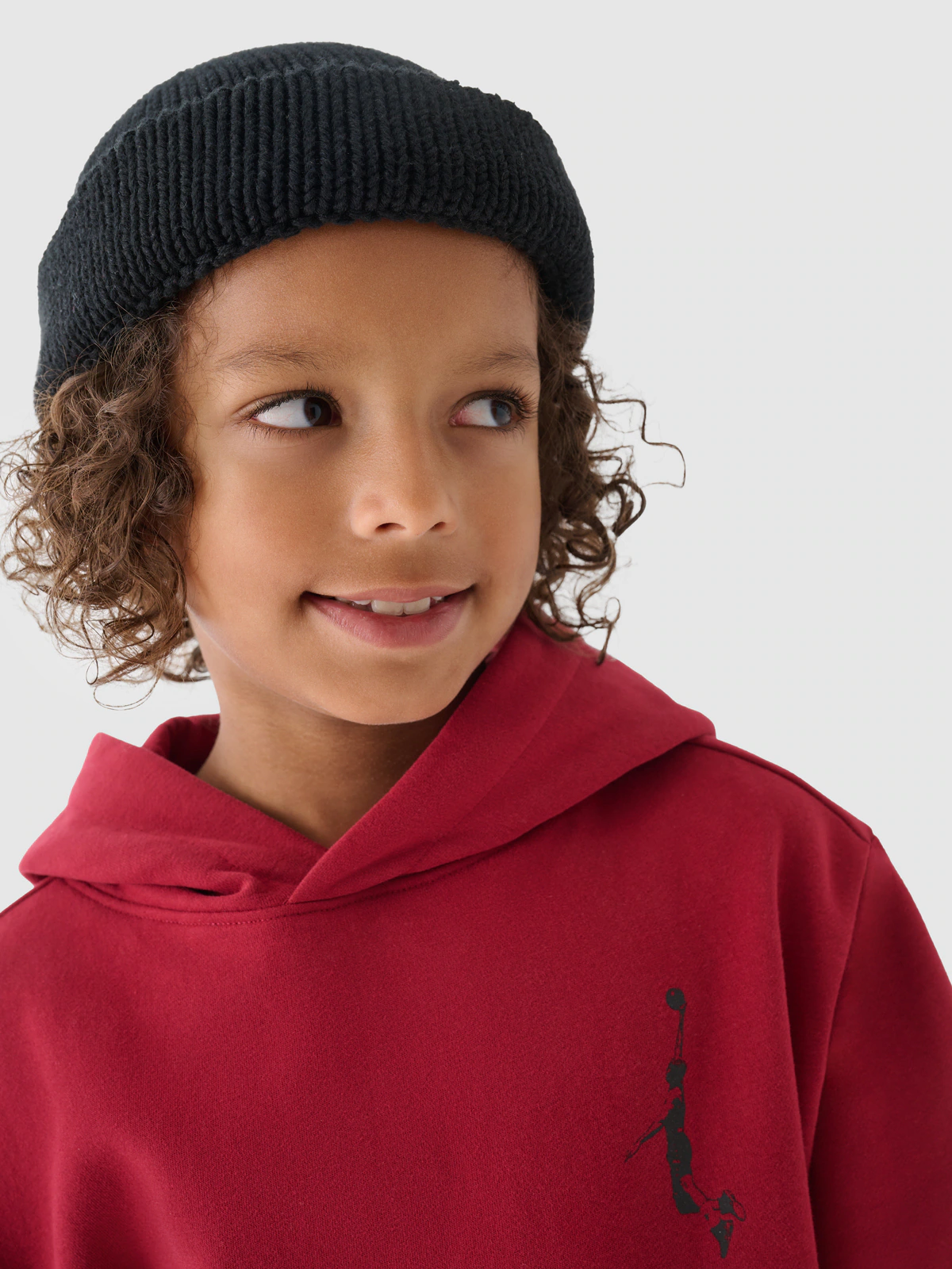 Bluza dresowa nierozpinana z kapturem chłopięca - czerwona