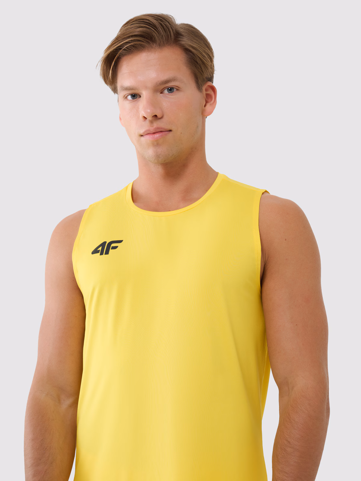 Tank top treningowy szybkoschnący męski - żółty