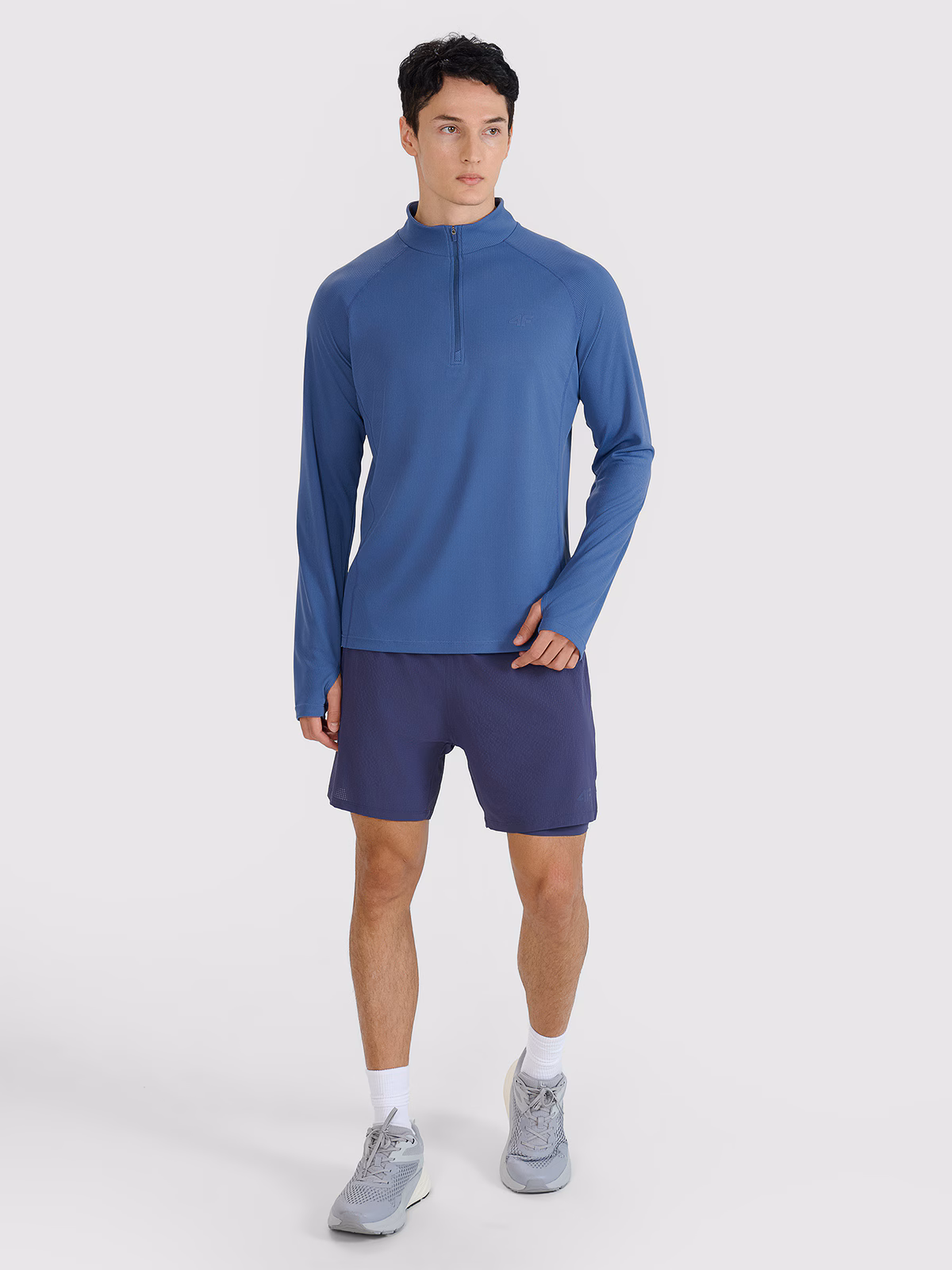 Longsleeve do biegania w terenie szybkoschnący męski - granatowy