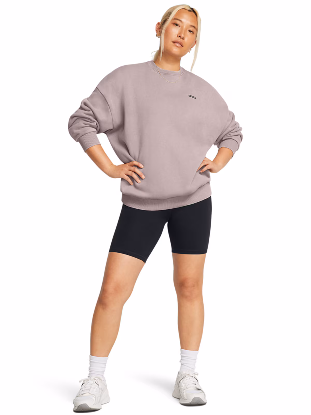 Bluza dresowa damska Under Armour UA Icon Hwt Flc Os Crew - brązowa