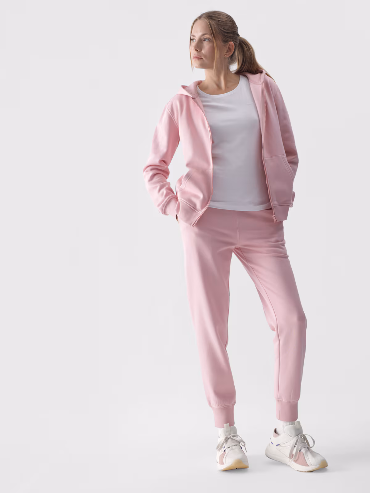 Spodnie dresowe joggery damskie - szare