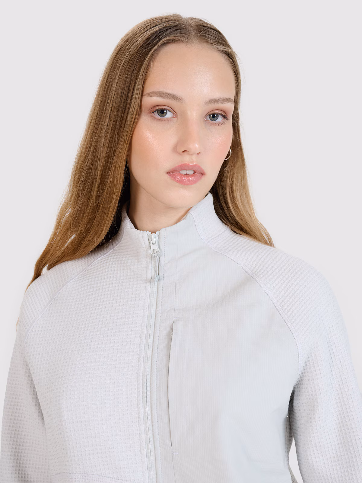 Bluza dresowa rozpinana bez kaptura damska - szara