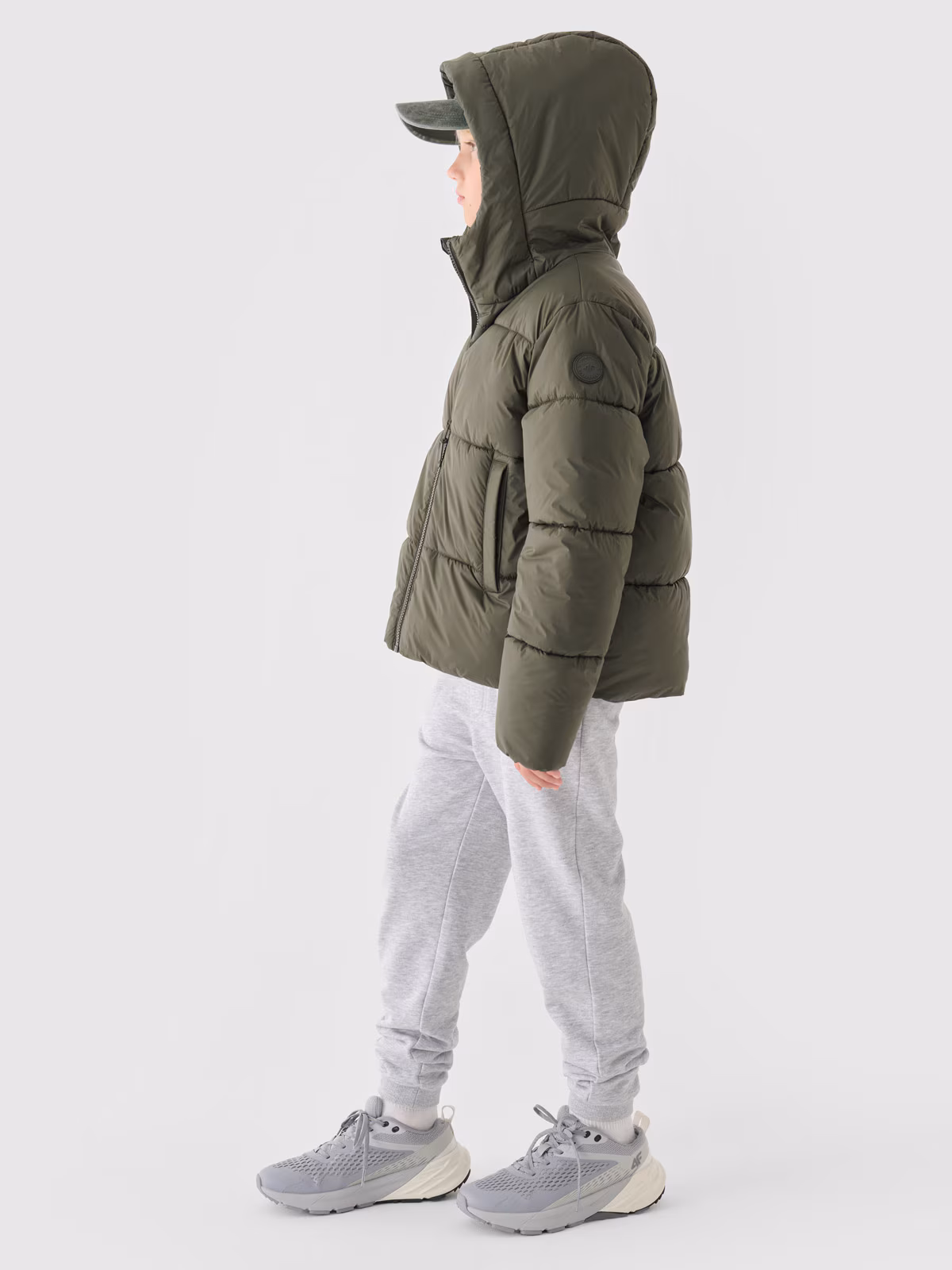 Kurtka puchowa z wypełnieniem syntetycznym chłopięca - khaki