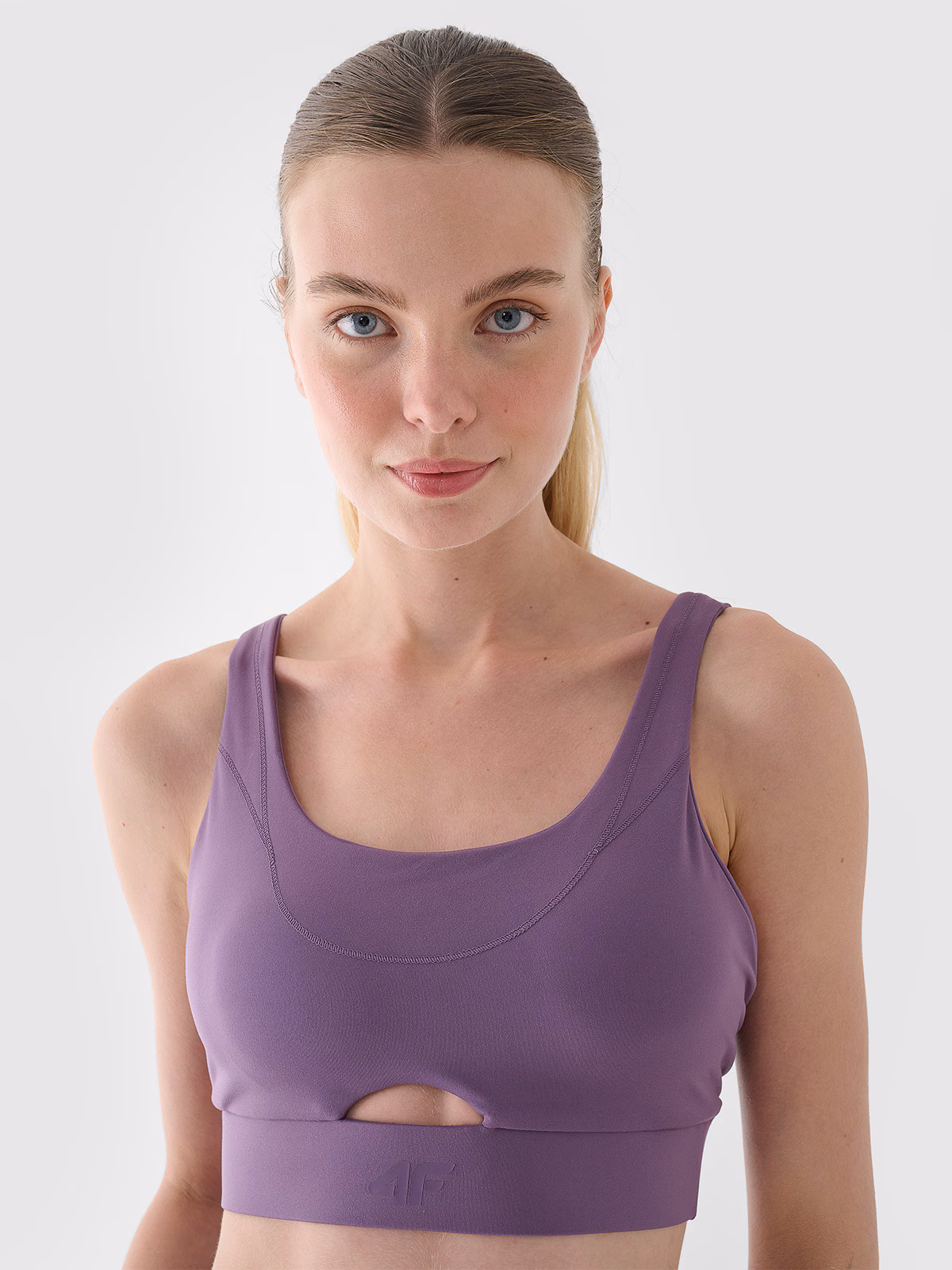 Biustonosz do jogi i pilatesu z niskim wsparciem - fioletowy