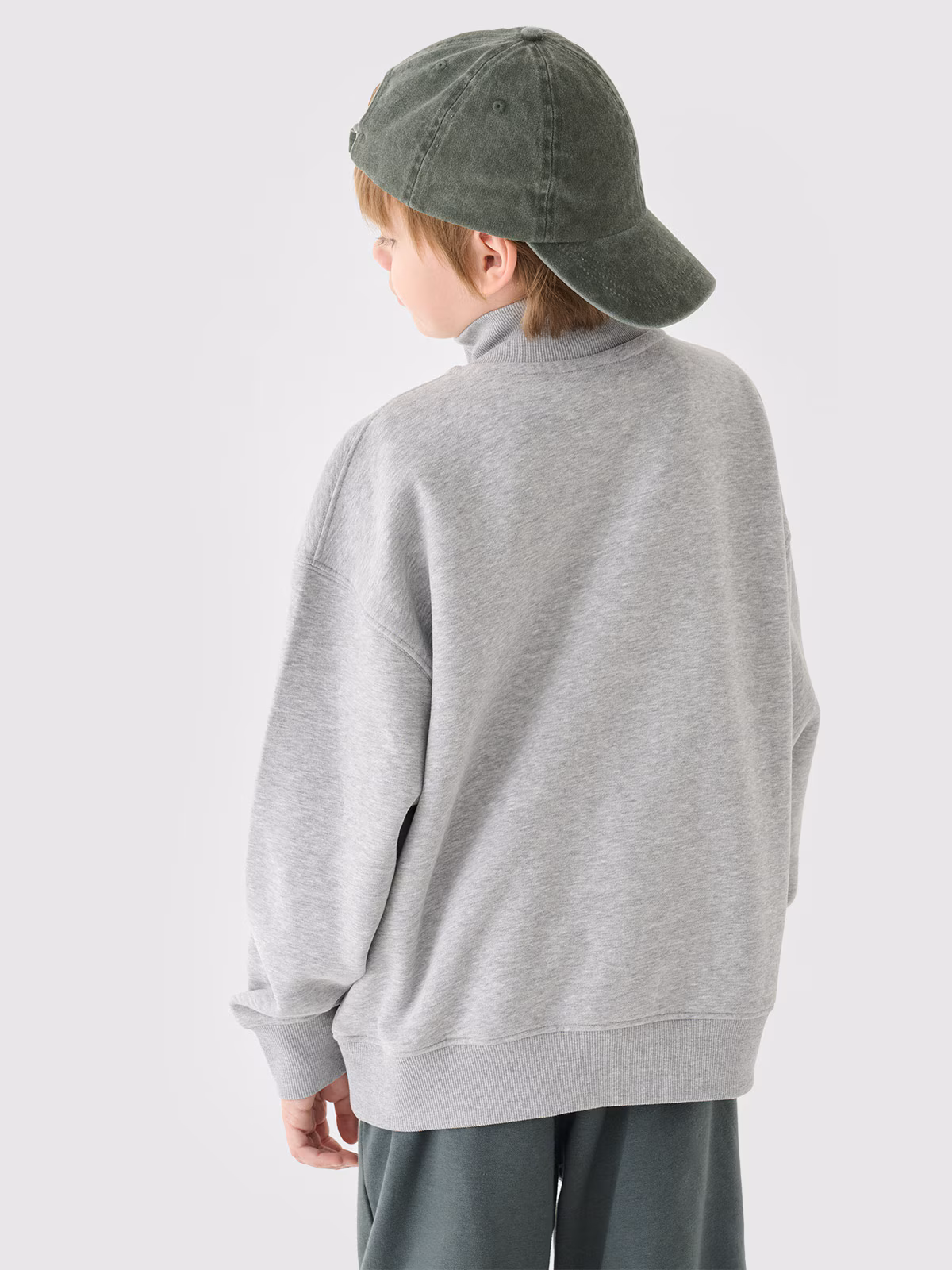 Bluza dresowa nierozpinana bez kaptura chłopięca - szara