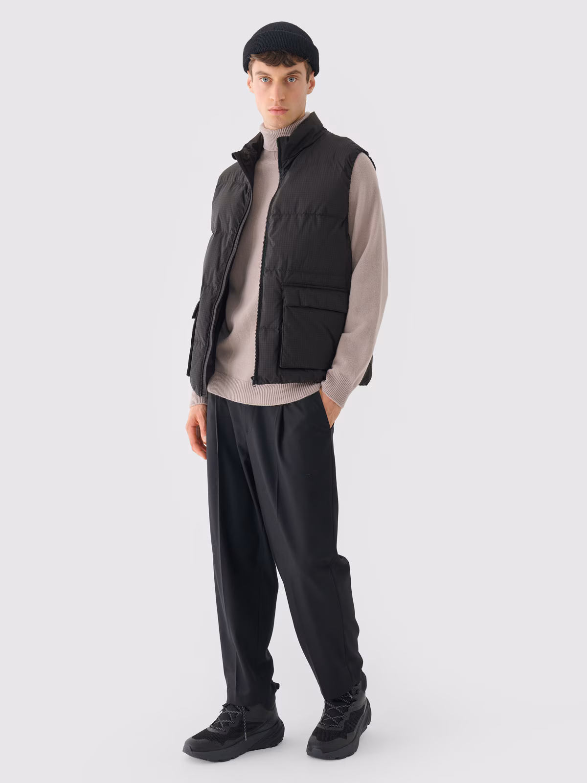 Golf wełniany męski Outhorn - czarny