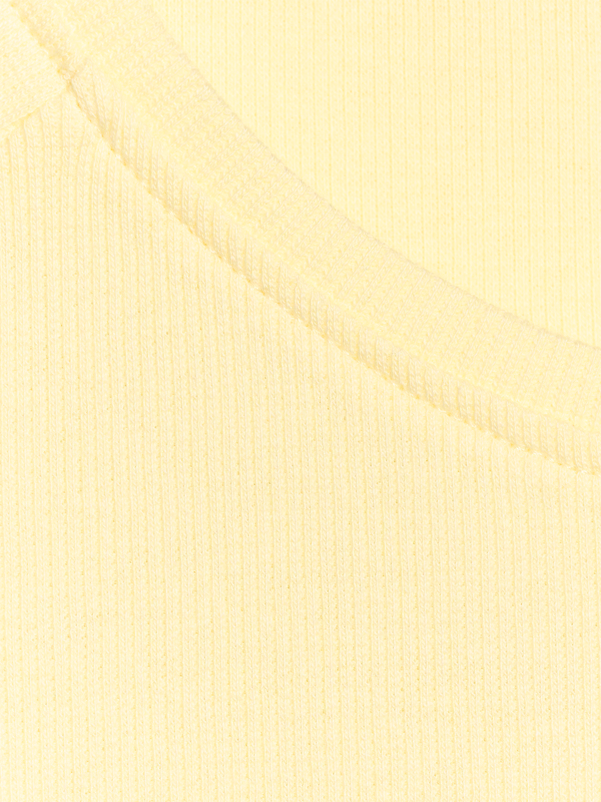 T-shirt regular z prążkowanej dzianiny damski - żółty