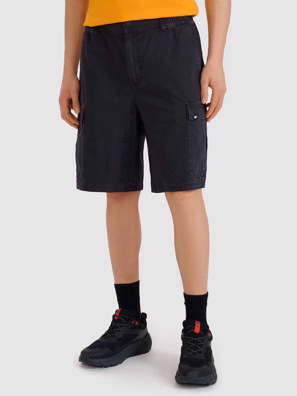 Spodenki casual cargo męskie - czarne