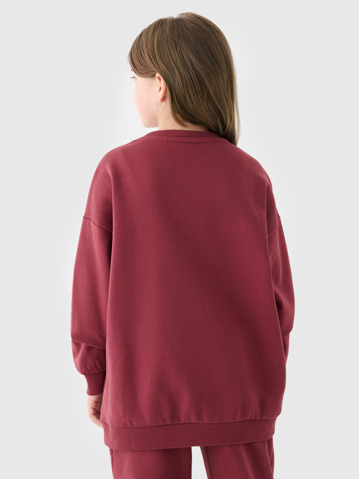 Bluza dresowa nierozpinana bez kaptura dziecięca - czerwona