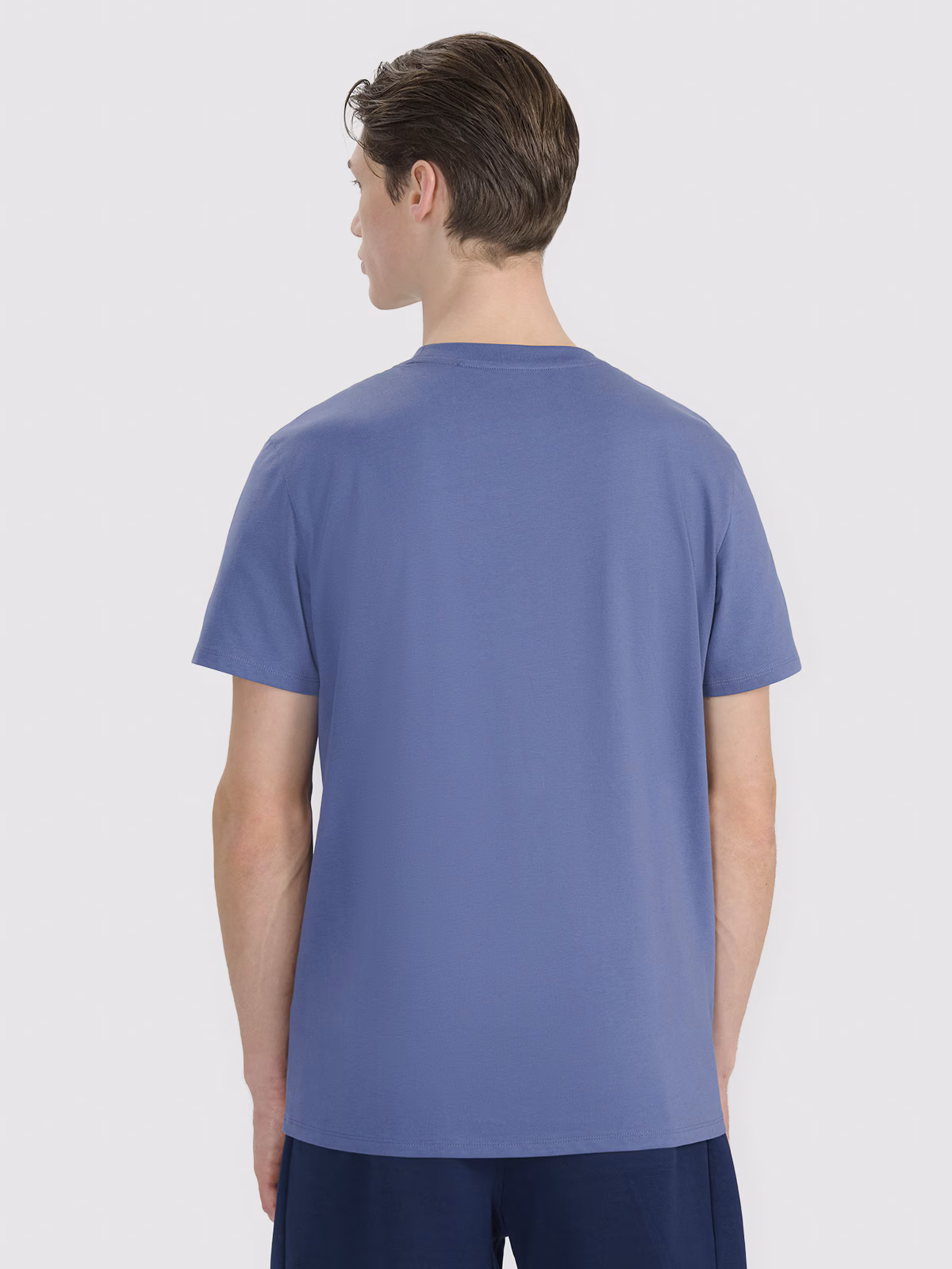 T-shirt regular z nadrukiem męski - granatowy