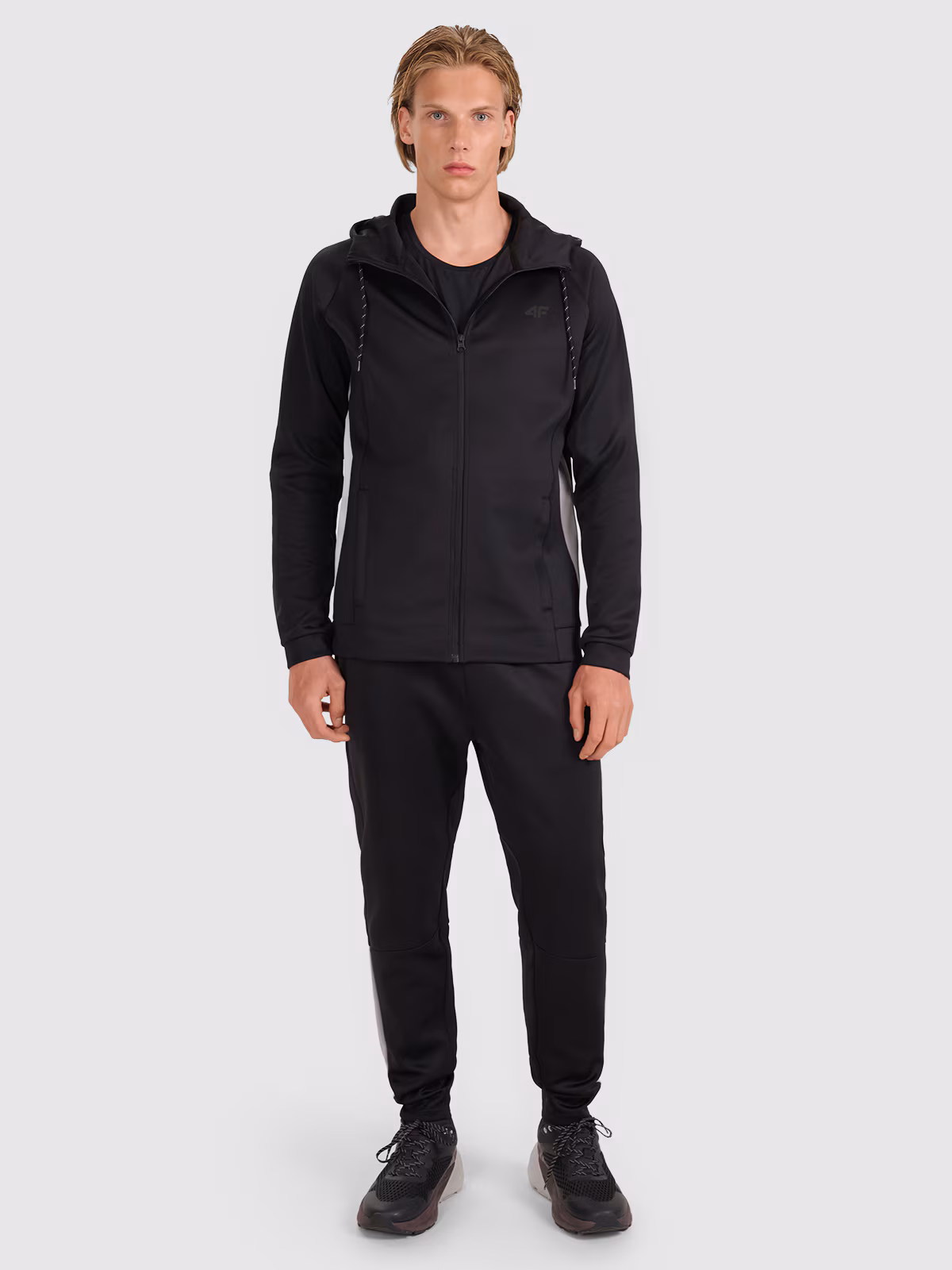 Bluza treningowa regular szybkoschnąca męska - czarna