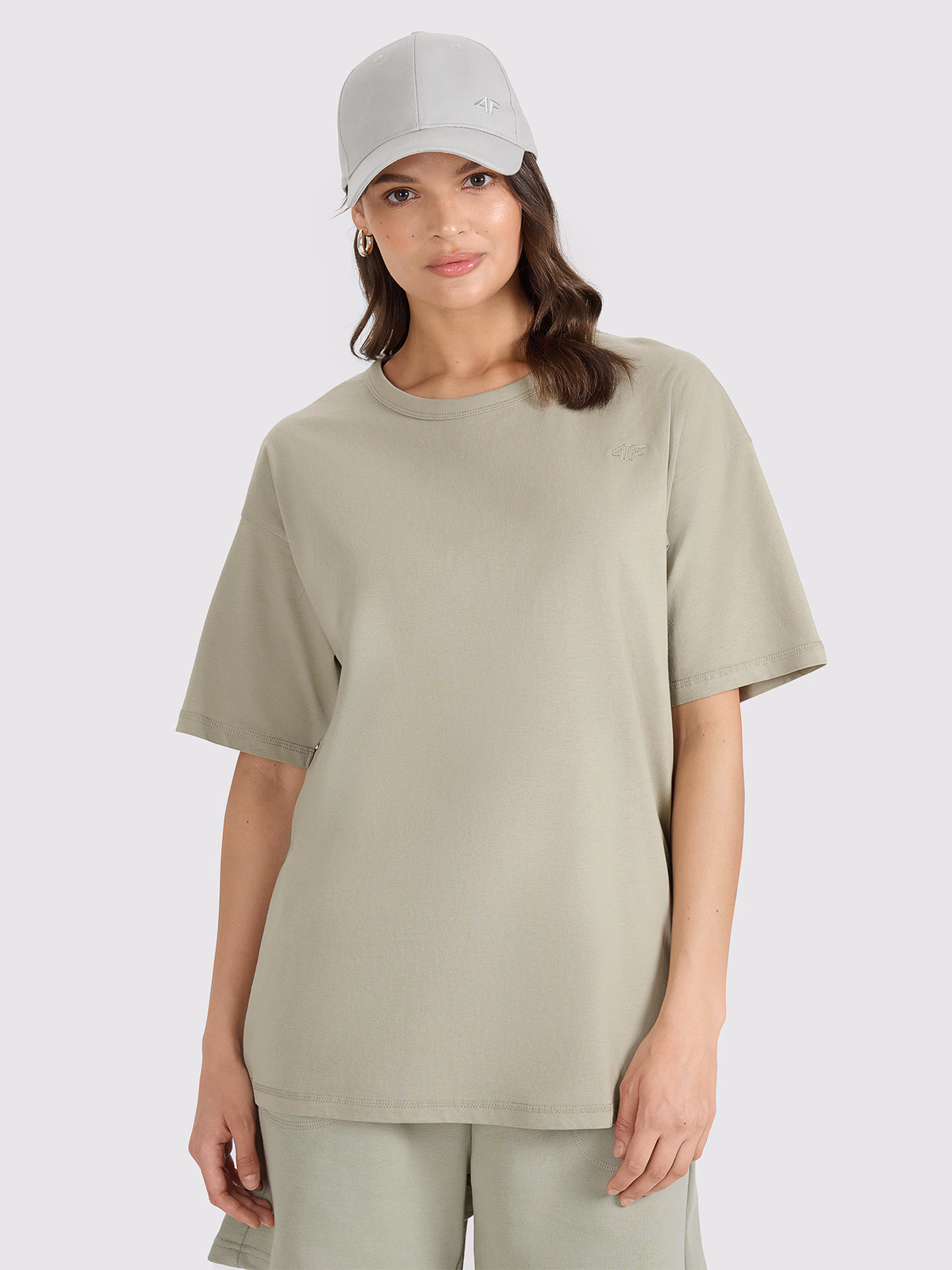 T-shirt oversize gładki uniseks - szary