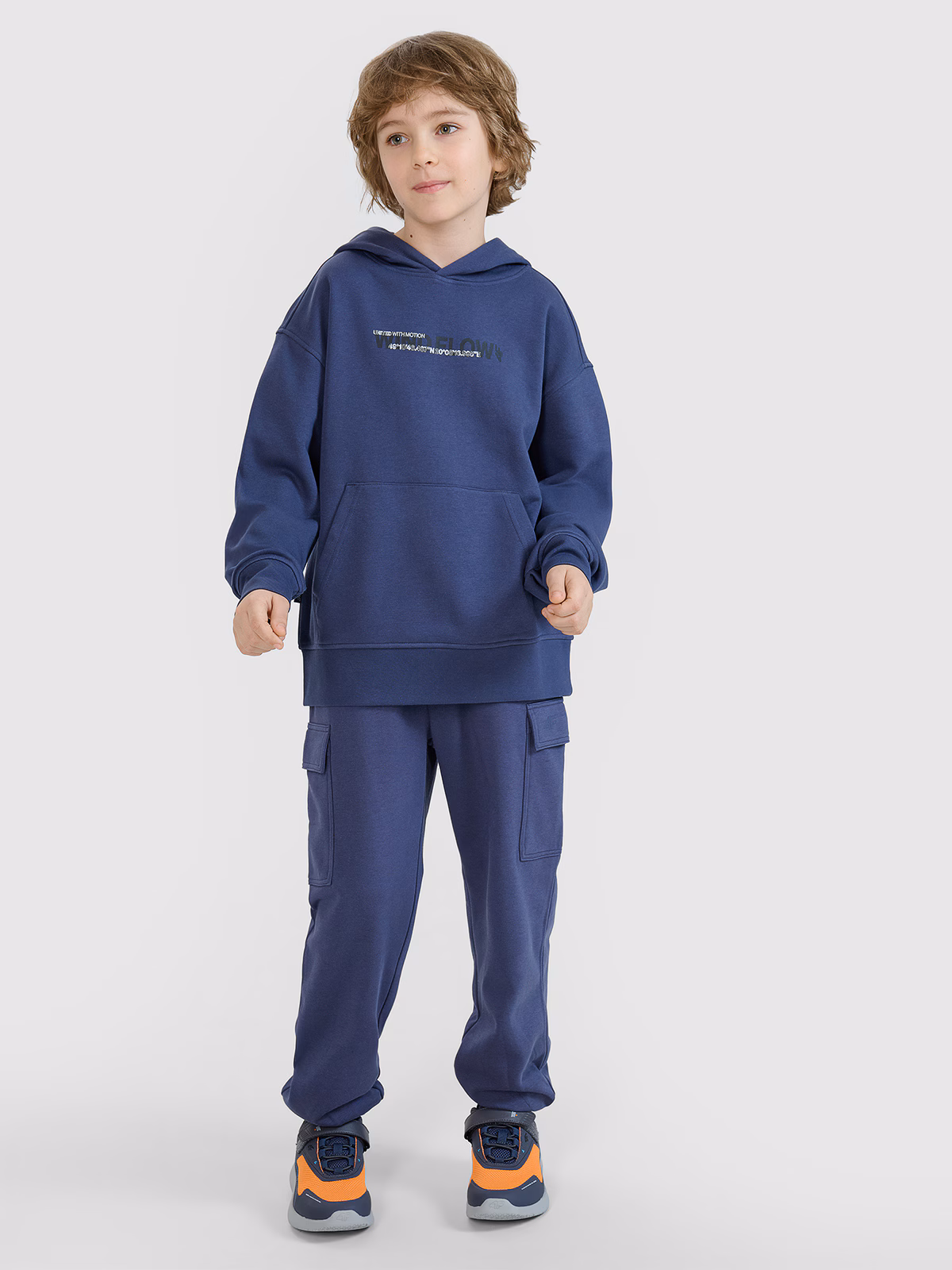 Bluza dresowa nierozpinana z kapturem chłopięca - szara