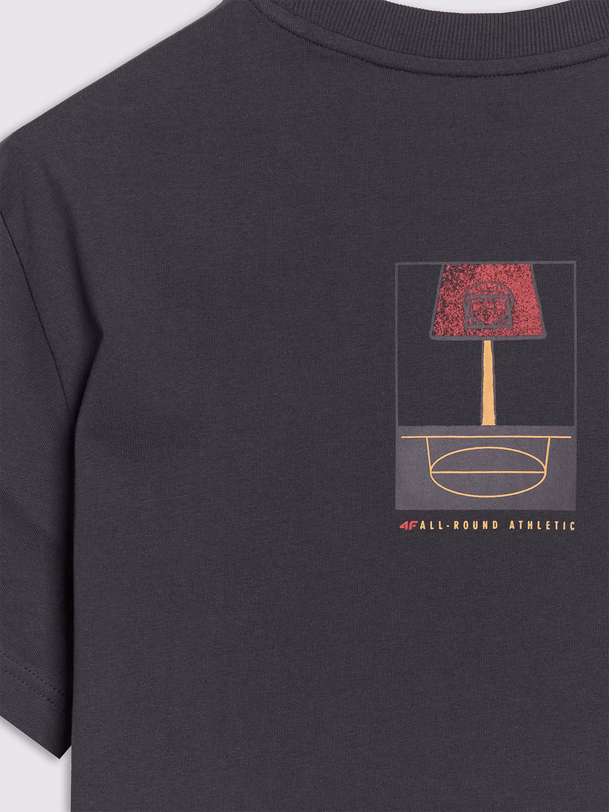 T-shirt oversize z nadrukiem męski - czarny