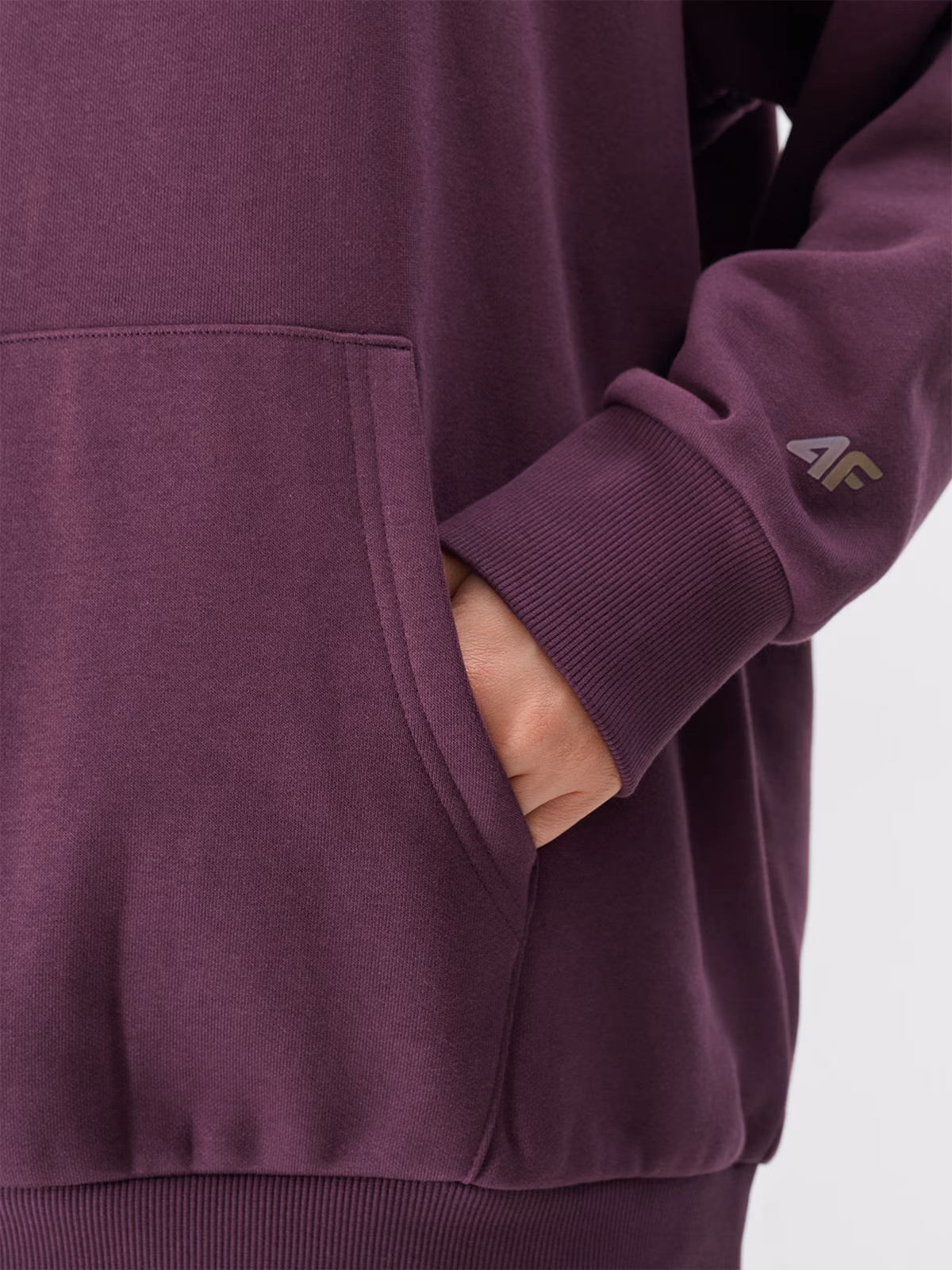 Bluza dresowa nierozpinana z kapturem damska - fioletowa