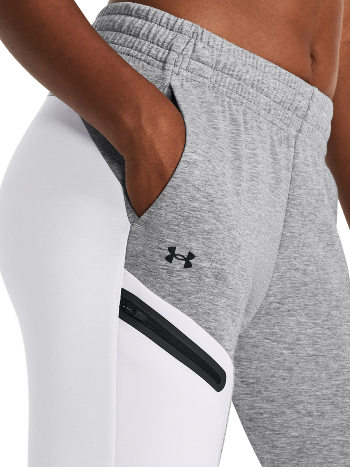 Spodnie treningowe damskie Under Armour Unstoppable Flc Jogger - białe