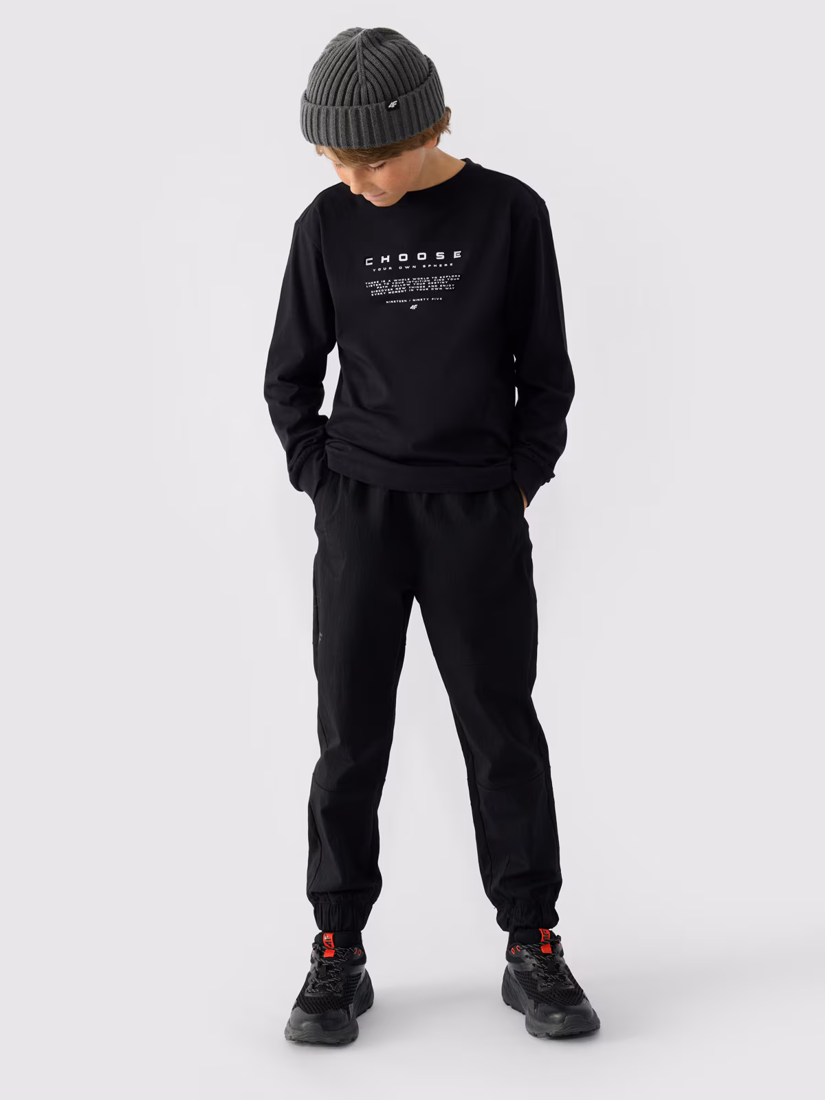 Spodnie casual joggery chłopięce - czarne