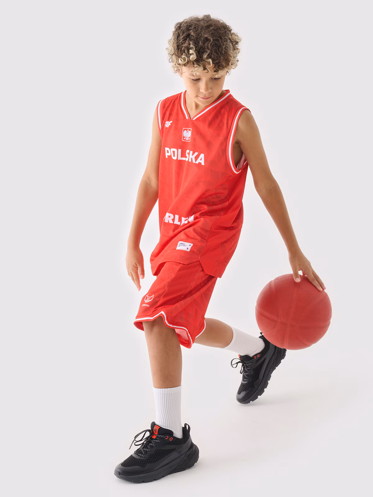 Koszulka reprezentacyjna dziecięca 4F x PZKOSZ 2024 - czerwona