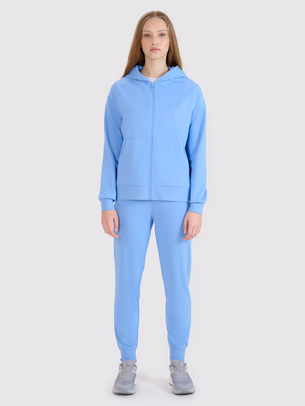 Bluza dresowa rozpinana z kapturem damska - granatowa