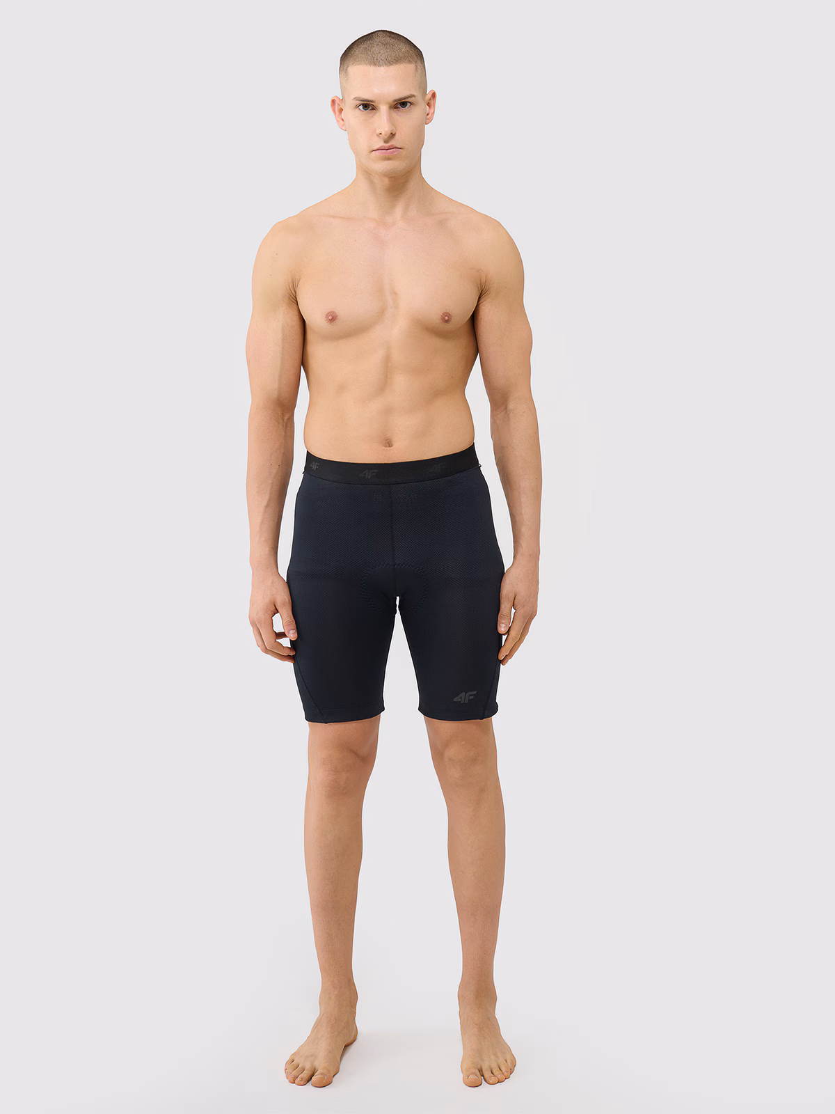 Legginsy krótkie rowerowe z żelowo-piankową wkładką męskie - czarne