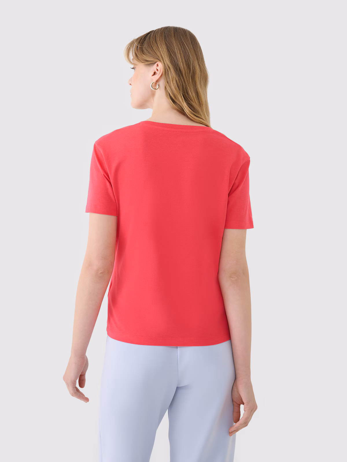 T-shirt oversize z modalem damski - biały