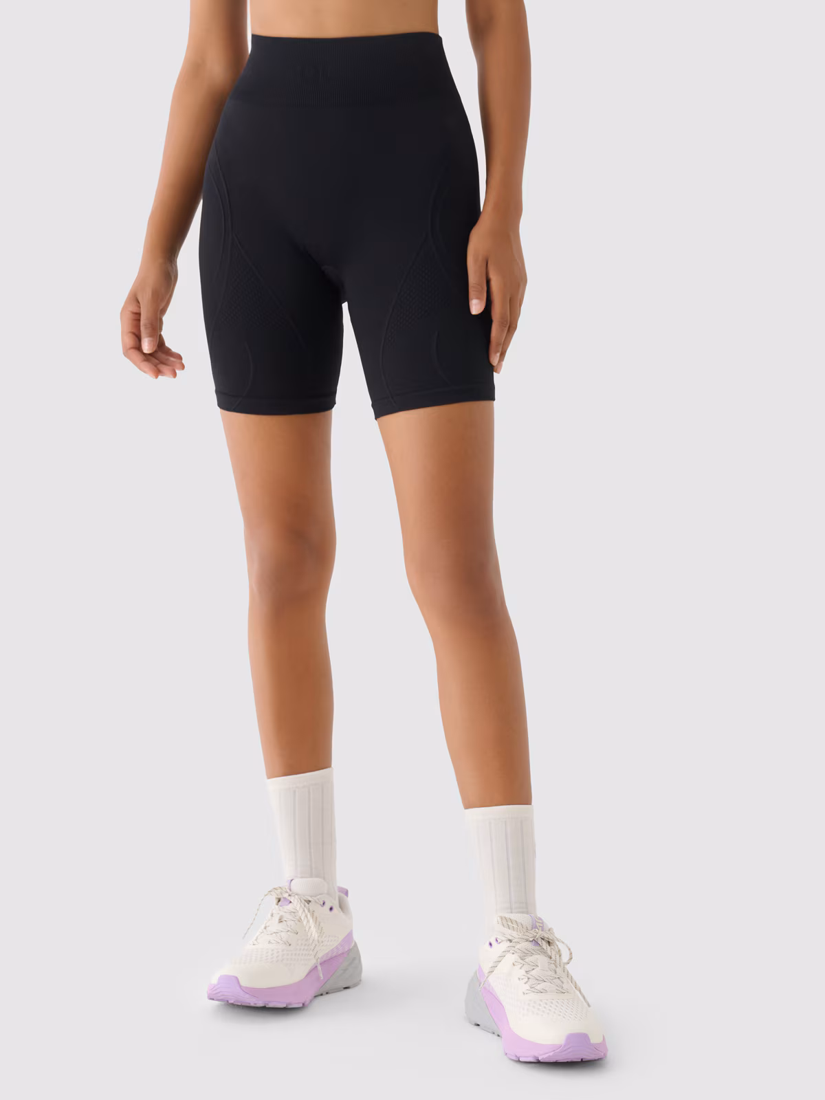 Legginsy kolarki treningowe bezszwowe 4F x Anna Lewandowska - czarne