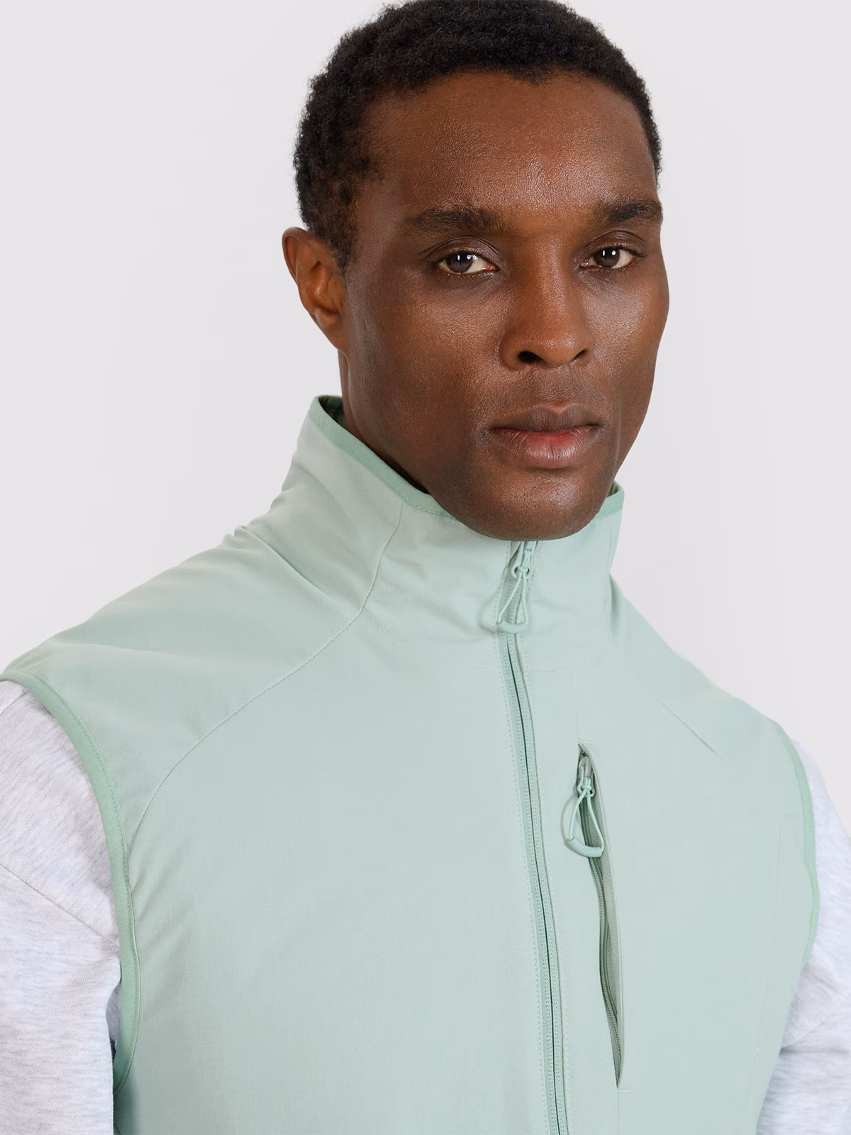 Bezrękawnik ze stójką męski - turkusowy