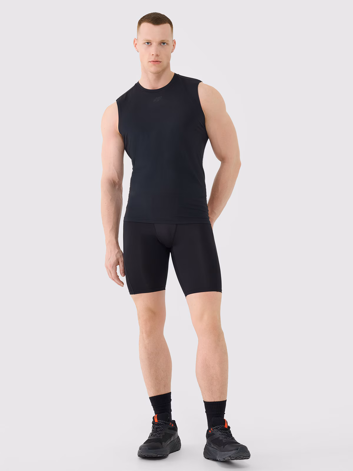 Spodenki treningowe slim szybkoschnące męskie - czarne