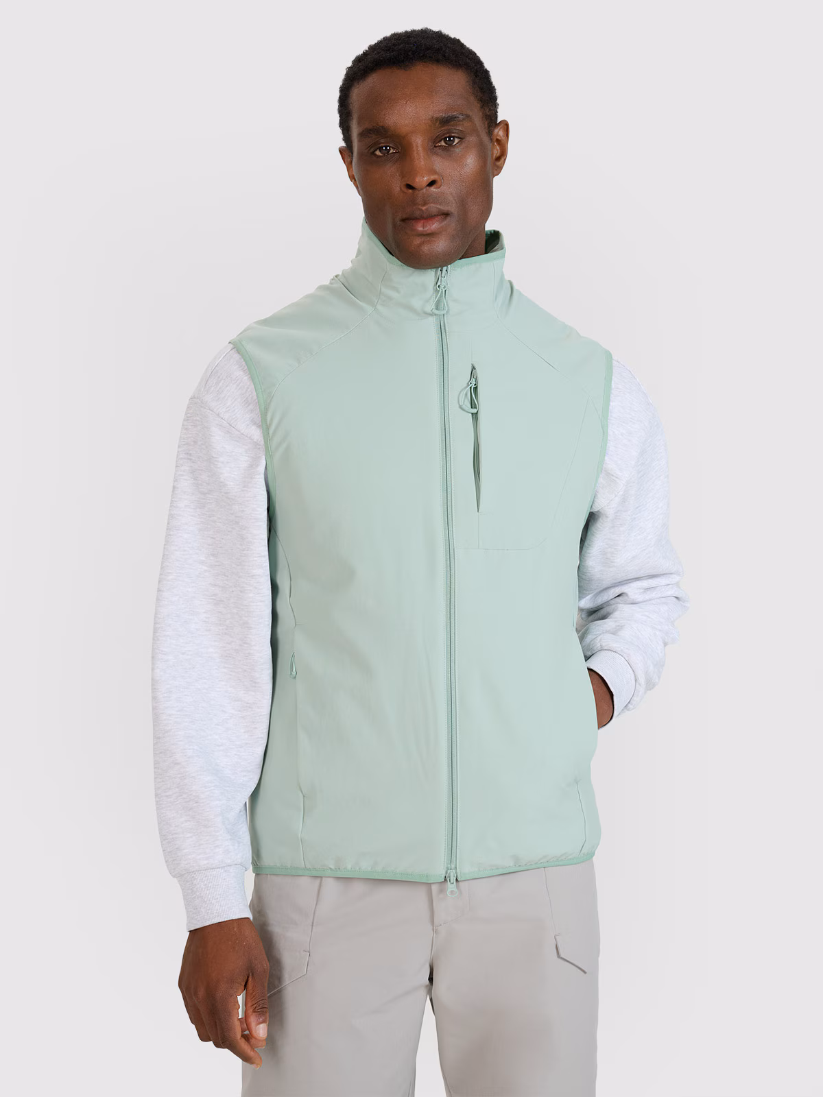 Bezrękawnik ze stójką męski - turkusowy