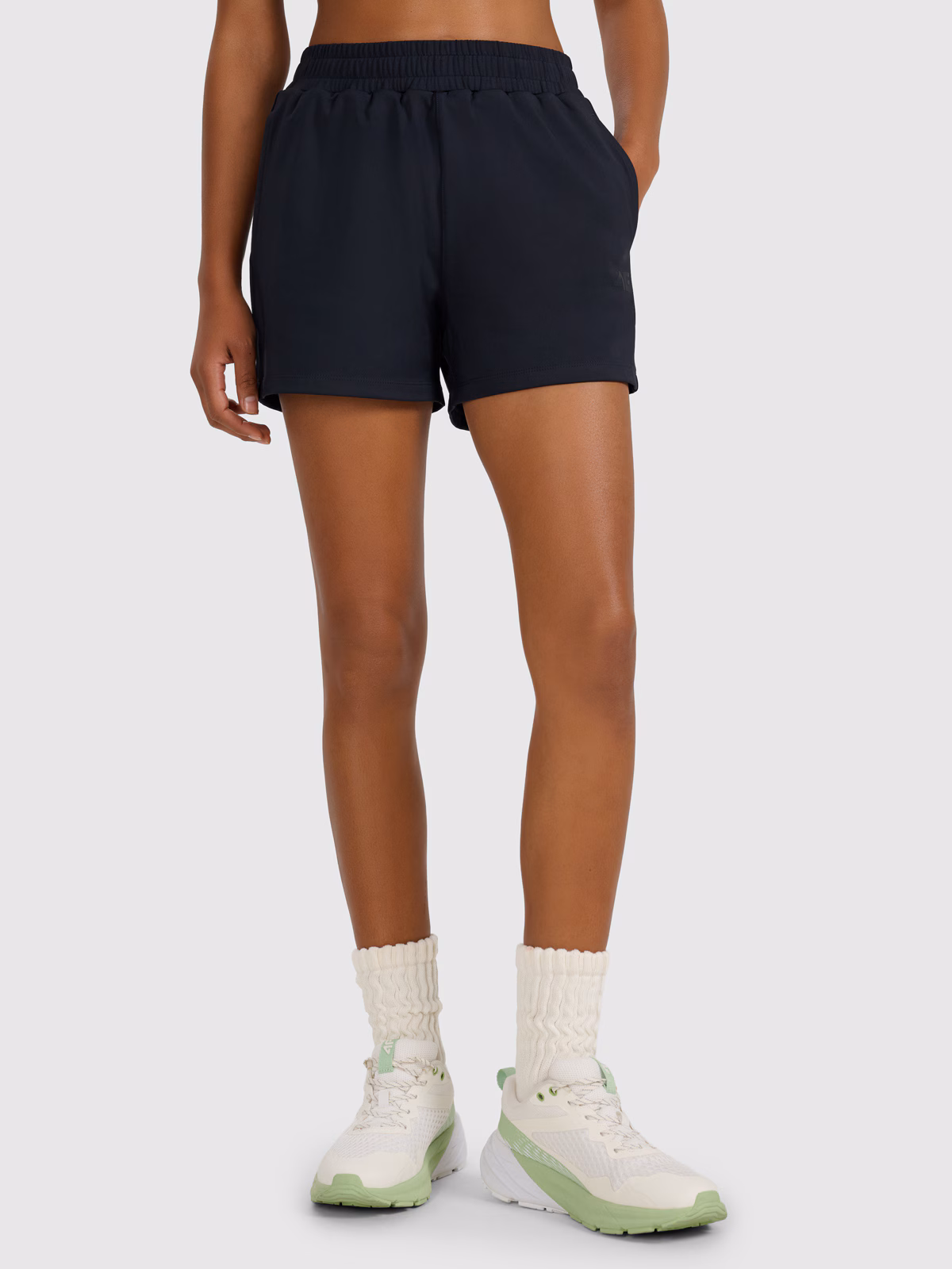 Spodenki treningowe szybkoschnące damskie - czarne