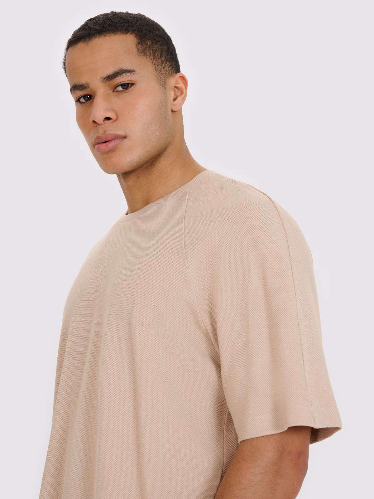 T-shirt oversize z modalem męski - biała