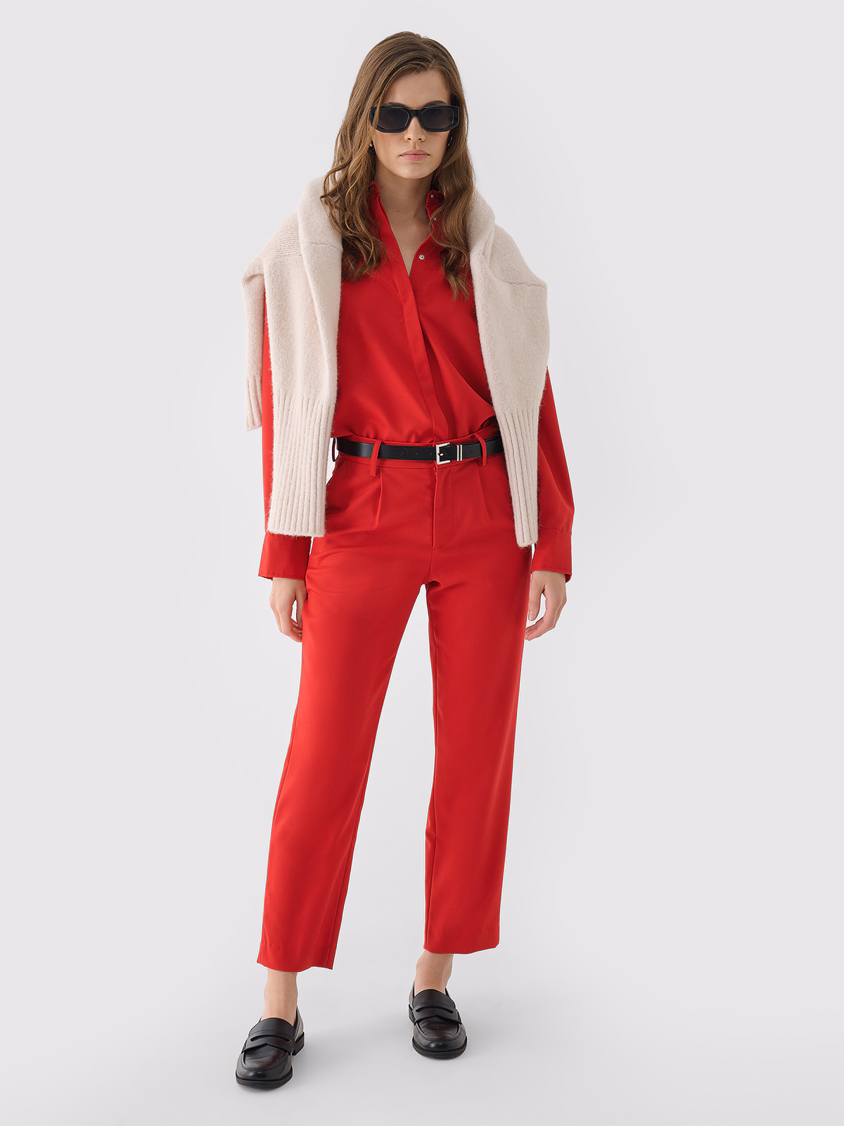 Koszula z wełną damska Outhorn - czerwona