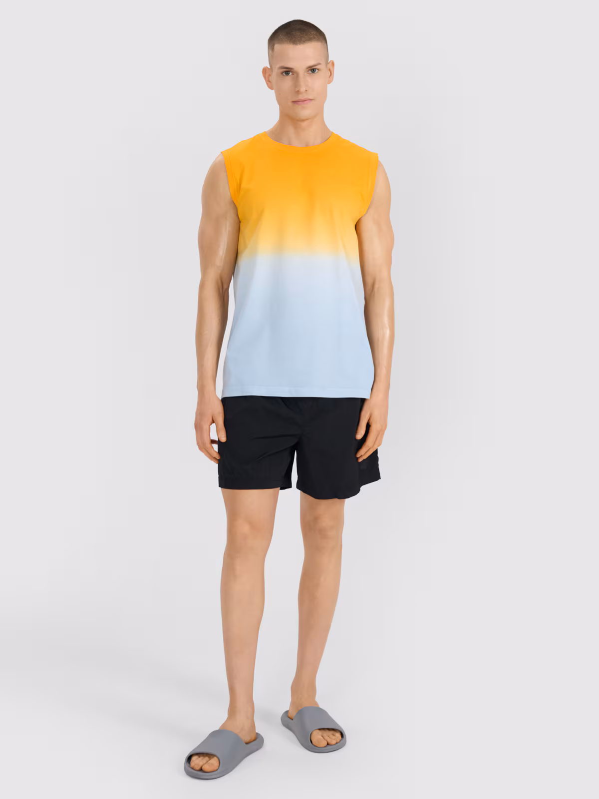 Tank top regular męski - pomarańczowy