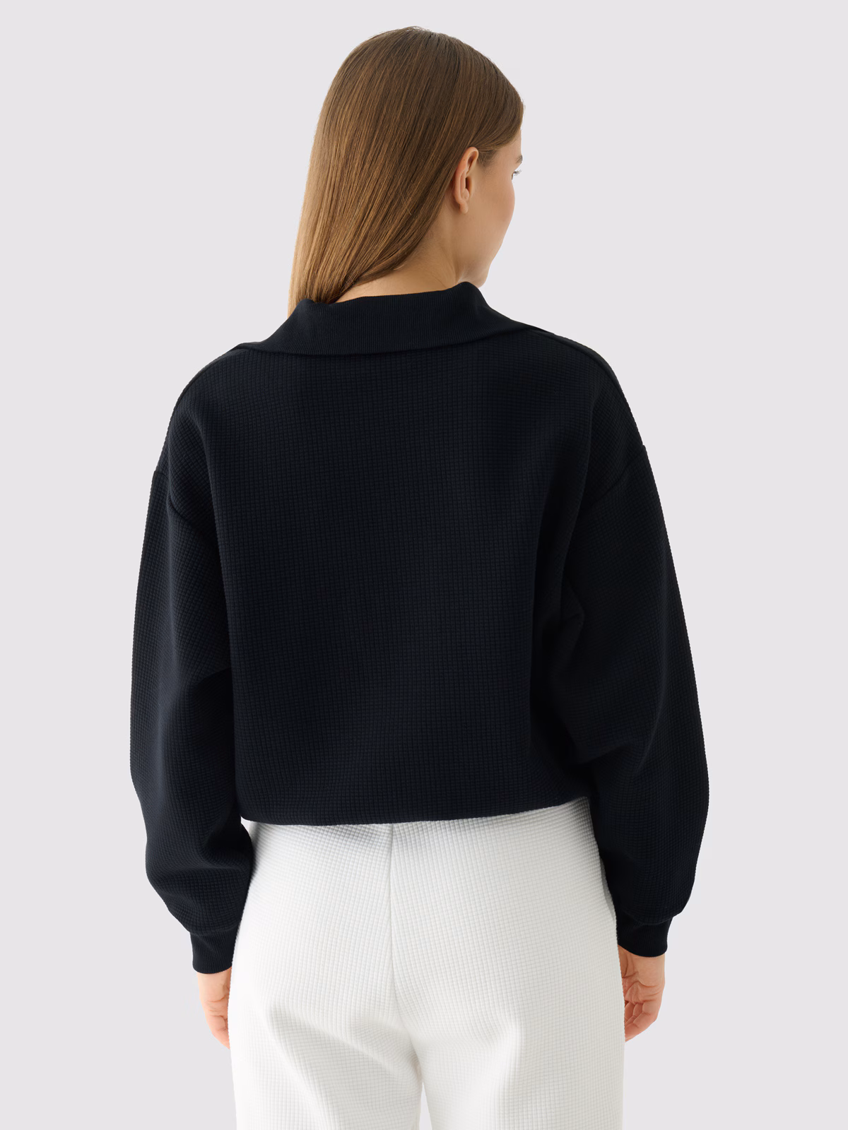 Bluza crop top rozpinana bez kaptura damska - zielona