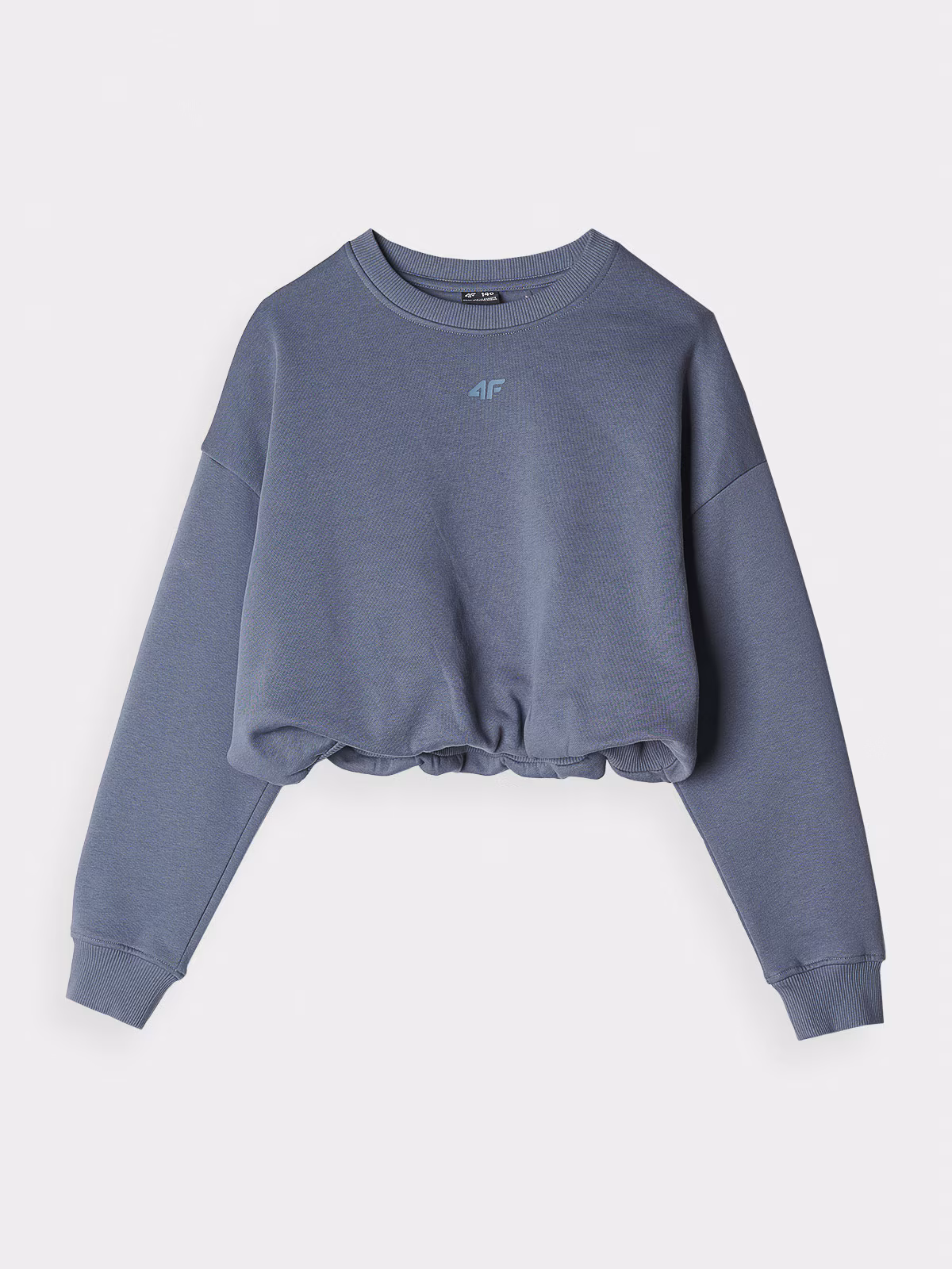 Bluza dresowa nierozpinana bez kaptura dziewczęca - niebieska