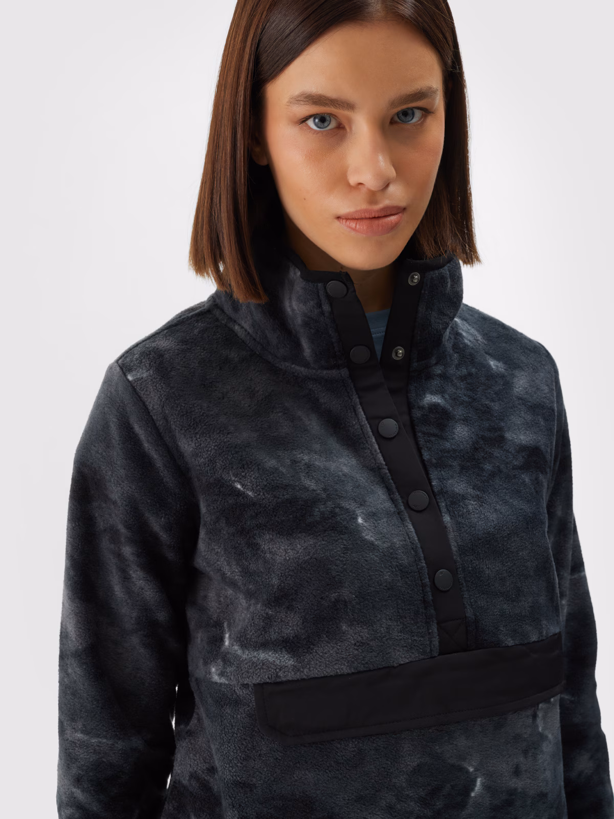 Polar ze stójką oversize damski - multikolor