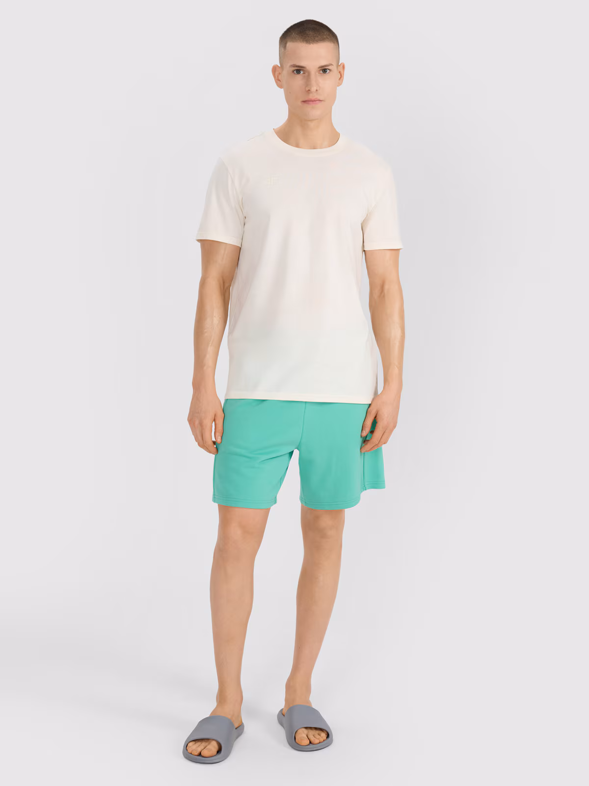 T-shirt regular z nadrukiem męski - czarny