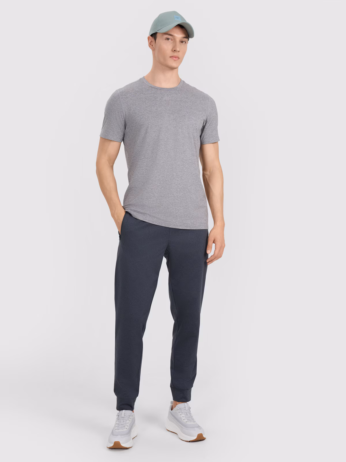 Koszulka treningowa szybkoschnąca męska - szara