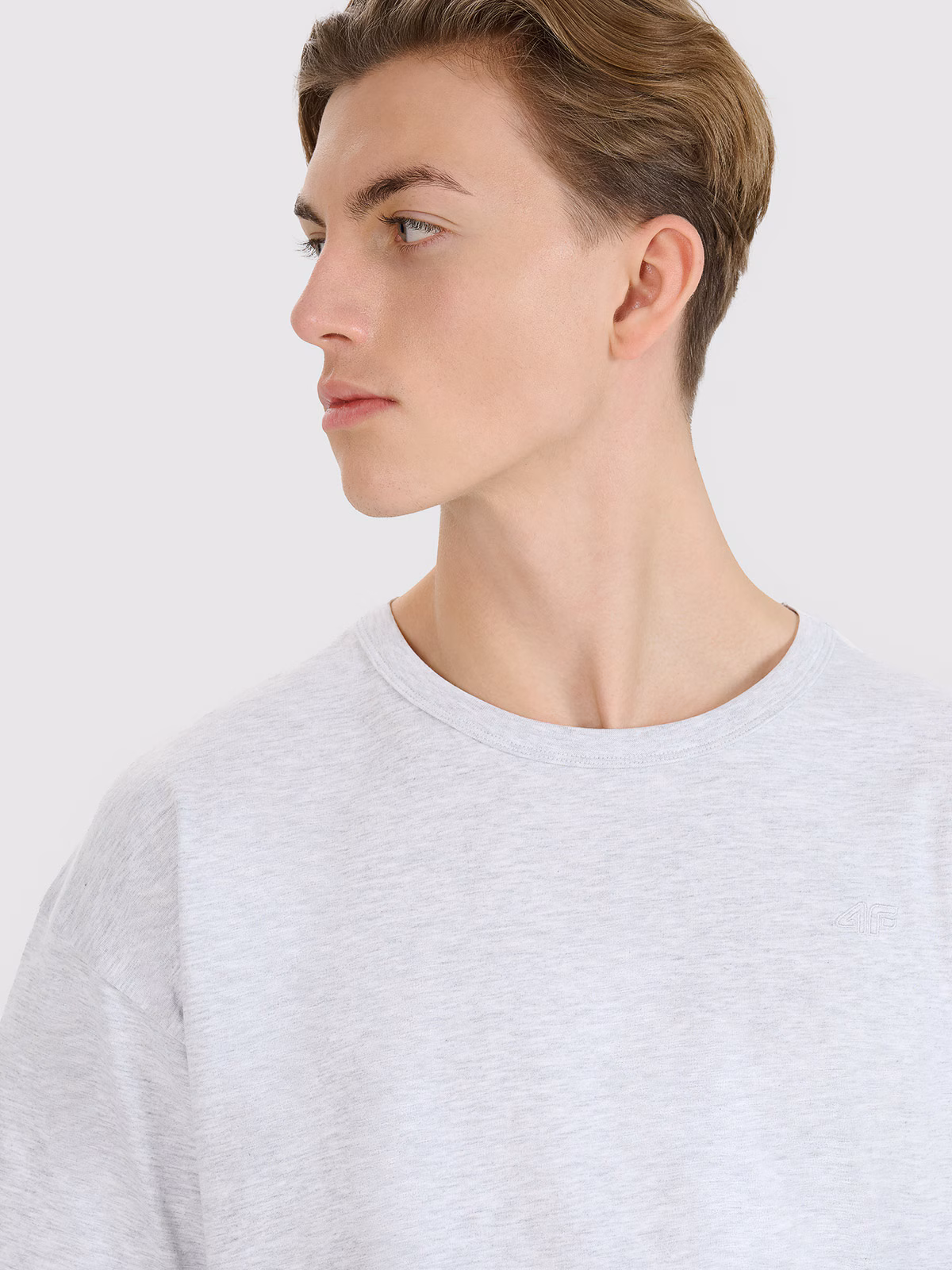 T-shirt oversize gładki uniseks - szary