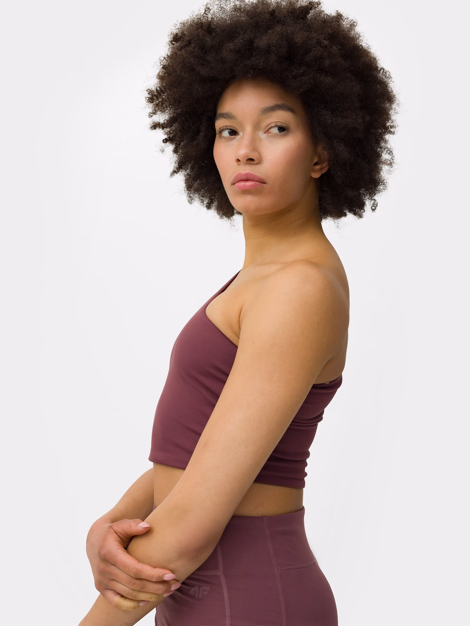 Crop top slim na jedno ramię damski