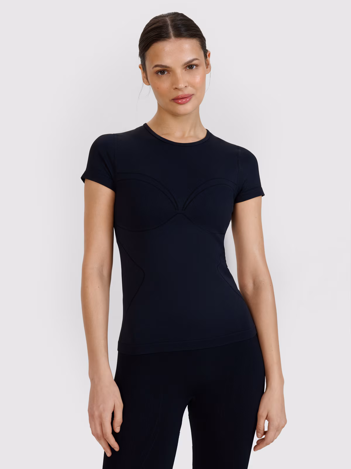 Koszulka do jogi i pilatesu szybkoschnąca damska - czarna