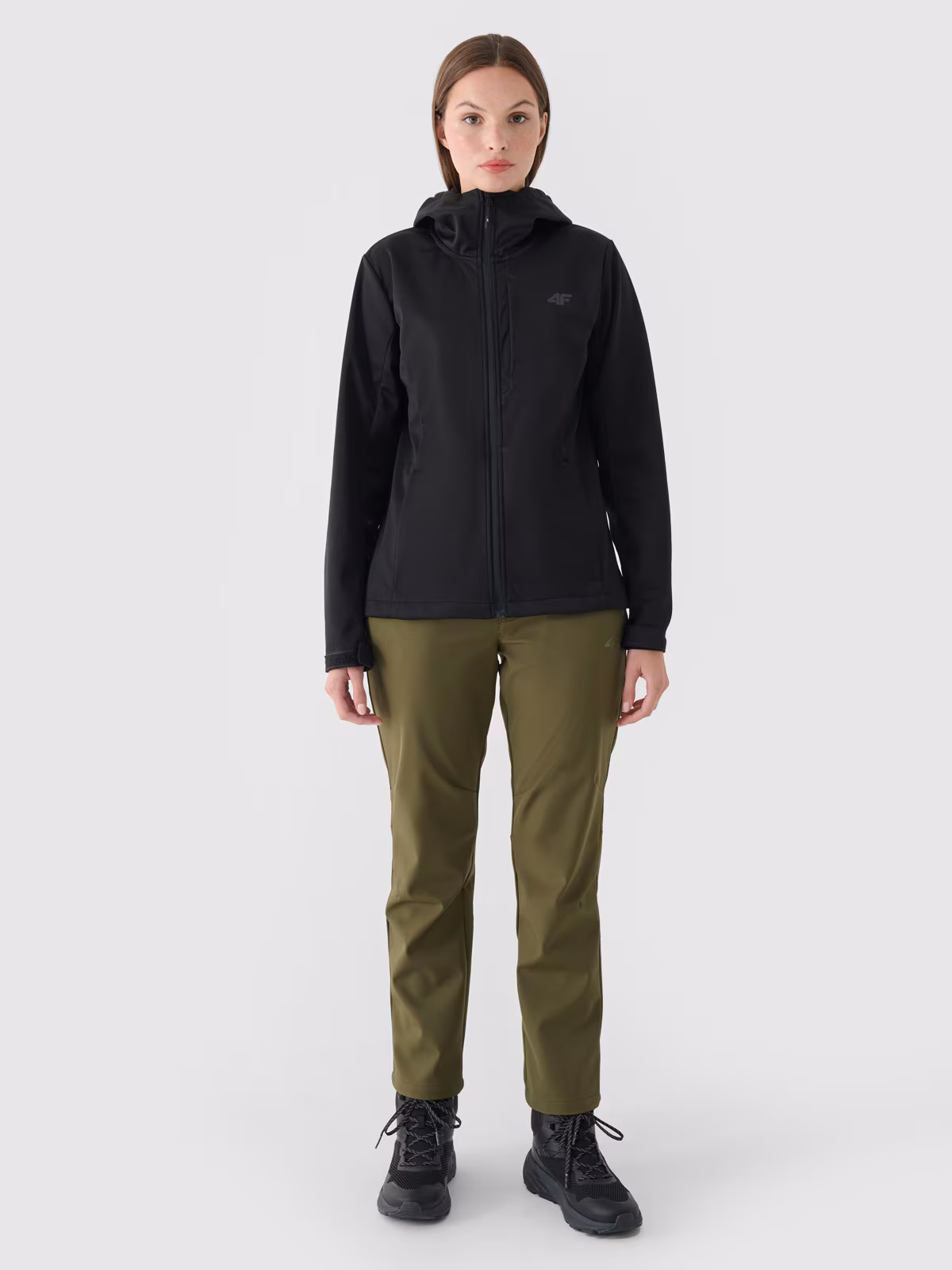 Kurtka softshell wiatroodporna membrana 8000 damska - czarna