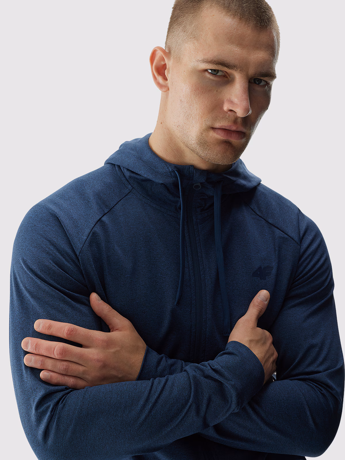 Bluza treningowa regular szybkoschnąca męska - granatowa