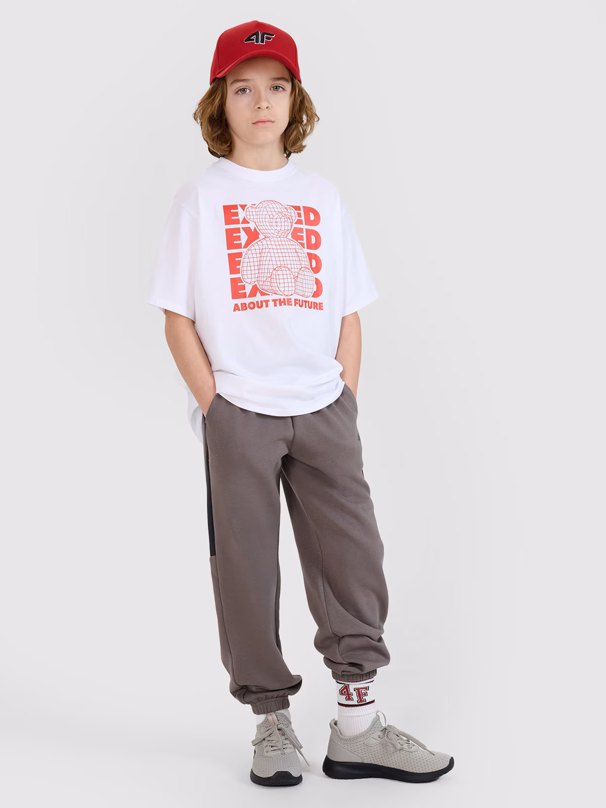 Spodnie dresowe joggery chłopięce - szare