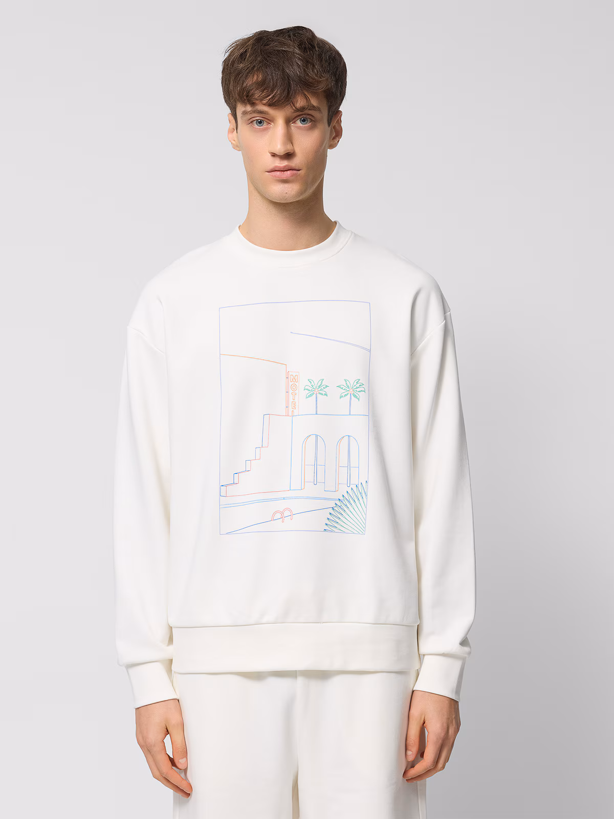 Bluza dresowa nierozpinana bez kaptura męska Outhorn - beżowa