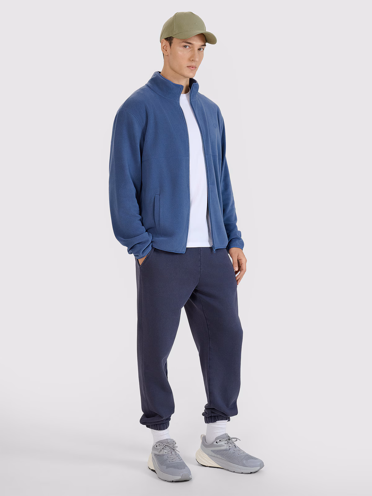 Polar regular ze stójką męski - oliwkowy