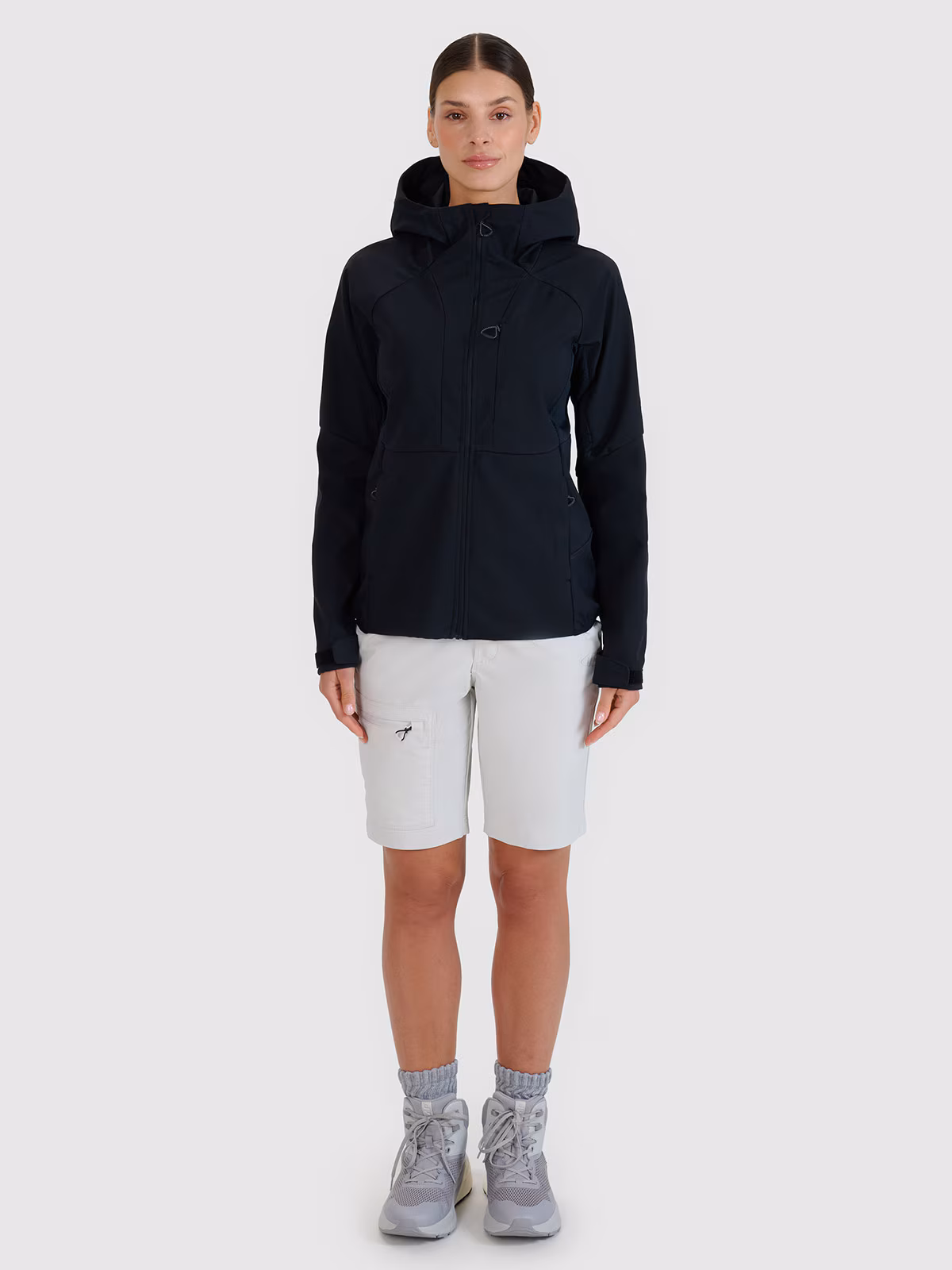 Kurtka softshell wiatroodporna membrana 10000 damska - czarna