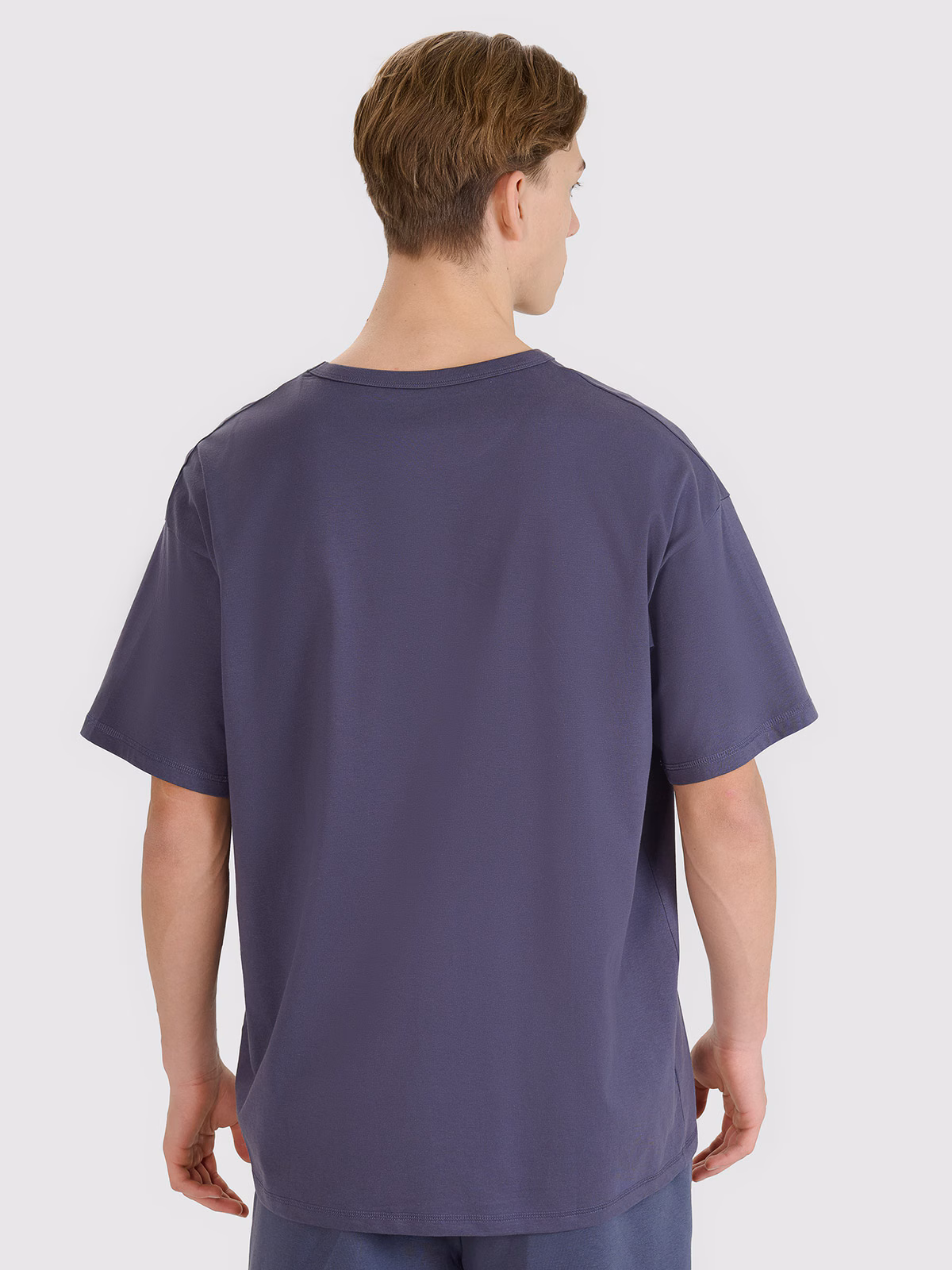 T-shirt oversize gładki uniseks - szary